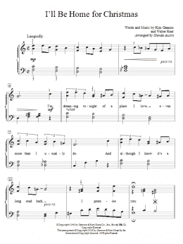 page one of I'll Be Home For Christmas (Educational Piano)