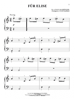 page one of Fur Elise (Beginning Piano Solo)