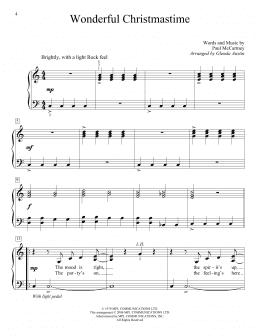 page one of Wonderful Christmastime (Educational Piano)