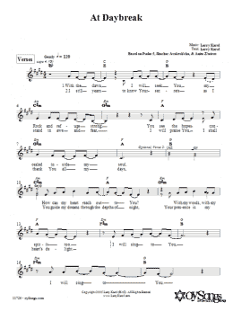 page one of At Daybreak (Lead Sheet / Fake Book)