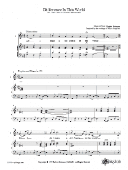 page one of Difference In This World (2-Part Choir)