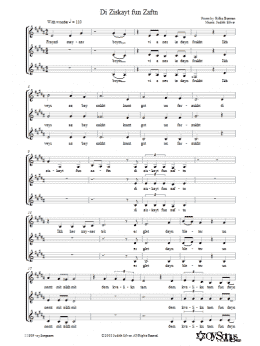 page one of Di Ziskayt fun Zaftn (3-Part Mixed Choir)