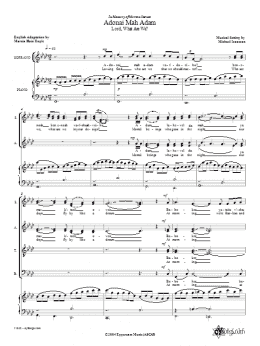 page one of Adonai Mah Adam (SATB Choir)