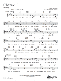 page one of Chazak (Lead Sheet / Fake Book)