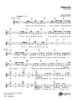 page one of Azamra (Lead Sheet / Fake Book)