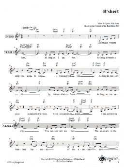page one of B'shert (Lead Sheet / Fake Book)