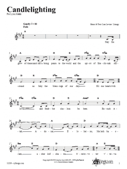 page one of Candlelighting (Lead Sheet / Fake Book)