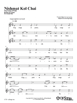 page one of Nishmat Kol Chai (3-Part Mixed Choir)