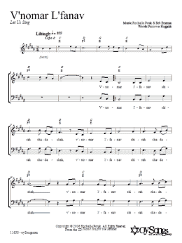 page one of V'nomar L'fanav (2-Part Choir)