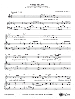 page one of Wings of Love (2-Part Choir)