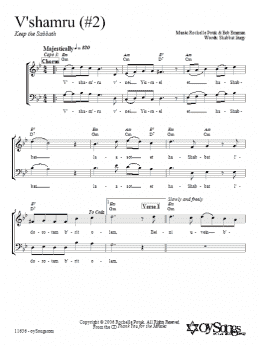 page one of V'shamru 2 (2-Part Choir)