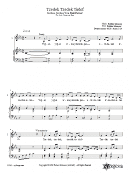 page one of Tzedek Tzedek Tirdof (2-Part Choir)