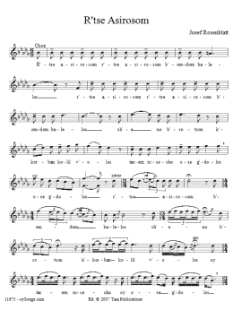 page one of R'tse Asirosom (Choir)