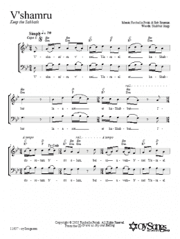 page one of V'shamru (2-Part Choir)