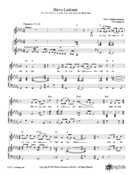 page one of Havu Ladonai (2-Part Choir)