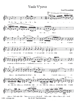 page one of Yaale V'yovo (Choir)