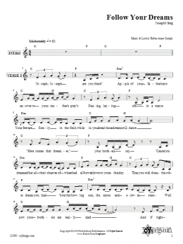 page one of Follow Your Dreams (Joseph's Song) (Lead Sheet / Fake Book)