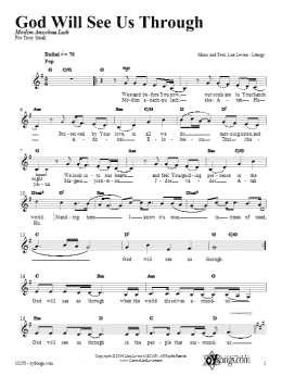 page one of God Will See Us Through (Lead Sheet / Fake Book)