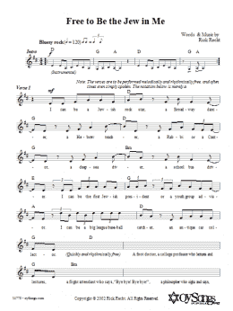 page one of Free To Be The Jew In Me (Lead Sheet / Fake Book)