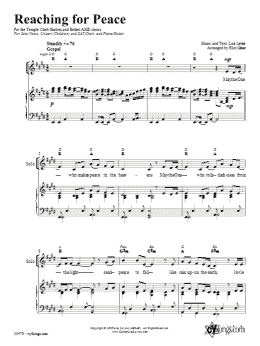 page one of Reaching for Peace (SAT Choir)