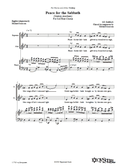 page one of Peace for the Sabbath (SATB Choir)