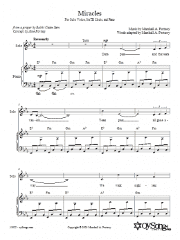 page one of Miracles (SATB Choir)
