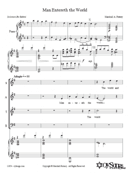 page one of Man Entereth the World (SATB Choir)