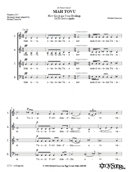 page one of Mah Tovu (SATB Choir)