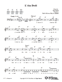 page one of L'cha Dodi (Lead Sheet / Fake Book)