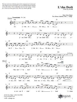 page one of L'cha Dodi (Lead Sheet / Fake Book)