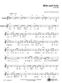 page one of Hide and Seek (Jonah's Song) (Lead Sheet / Fake Book)