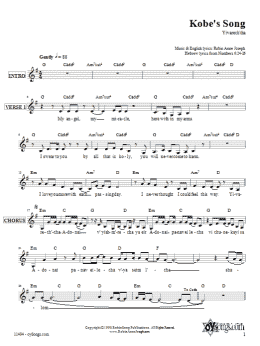page one of Kobe's Song (Lead Sheet / Fake Book)