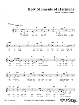 page one of Holy Moments of Harmony (Lead Sheet / Fake Book)