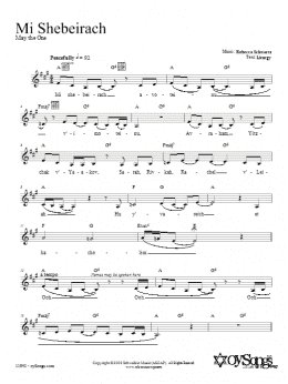 page one of Mi Shebeirach (Lead Sheet / Fake Book)