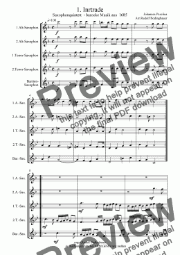 page one of 1.Intrade  Saxophonquintett