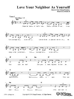 page one of Love Your Neighbor As Yourself (Lead Sheet / Fake Book)