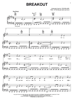 page one of Breakout (Piano, Vocal & Guitar Chords (Right-Hand Melody))