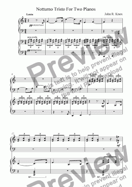 page one of Notturno Tristo For Two Pianos