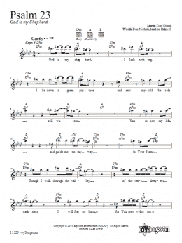 page one of Psalm 23 (Lead Sheet / Fake Book)