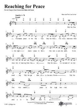 page one of Reaching for Peace (Lead Sheet / Fake Book)