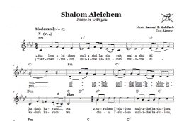page one of Shalom Aleichem (Peace Be With You) (Lead Sheet / Fake Book)