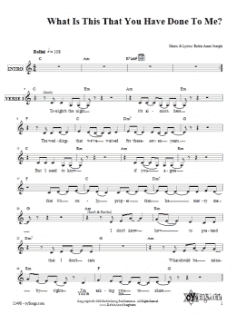 page one of What Is This That You Have Done To Me? (Lead Sheet / Fake Book)