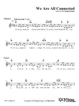 page one of We Are All Connected (Lead Sheet / Fake Book)