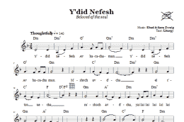 page one of Y'did Nefesh (Beloved Of The Soul) (Lead Sheet / Fake Book)