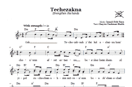 page one of Techezakna (Strengthen The Hands) (Lead Sheet / Fake Book)