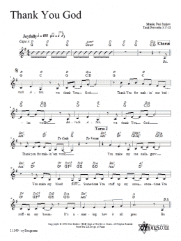 page one of Thank You God (Lead Sheet / Fake Book)