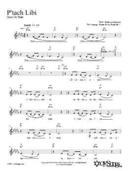 page one of P'tach Libi (Lead Sheet / Fake Book)