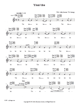 page one of Yism'chu (Lead Sheet / Fake Book)