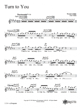 page one of Turn to You (Lead Sheet / Fake Book)