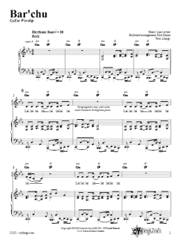 page one of Bar'chu (Piano, Vocal & Guitar Chords (Right-Hand Melody))